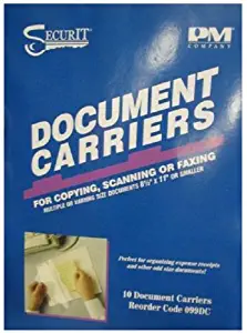 PM Company Fax Document Carrier, Reusable, 8-1/2 x 11 Inches, 10 Per Pack, Clear (PMC099DC)