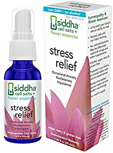 Siddha Remedies Stress Relief Homeopathic Oral Spray for Anxiety Relief, Irritability & Restlessness | 100% Natural Homeopathic Medicine Remedy with Flower Essences for Relaxing & Calming The Mind