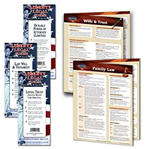 Family Law Legal Planning Kit - Legal Forms (Last Will and Testament, Power of Attorney, Healthcare Directive Forms) & 2 Laminated Legal Reference Guides